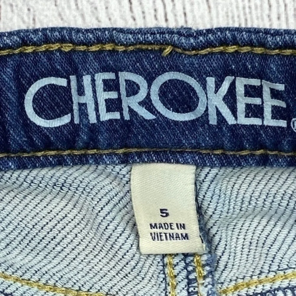 Cherokee Girls Pants Size 5 Super Skinny Crop Soft Comfy Faux Denim Pants